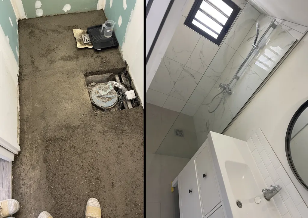 Préparation et finition d'une douche à l'italienne
